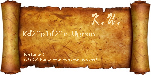 Káplár Ugron névjegykártya